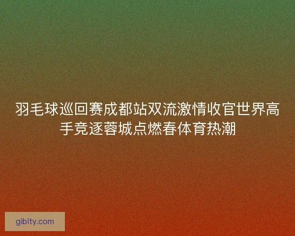 羽毛球巡回赛成都站双流激情收官世界高手竞逐蓉城点燃春体育热潮