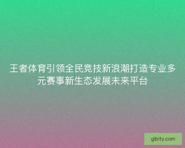 王者体育引领全民竞技新浪潮打造专业多元赛事新生态发展未来平台